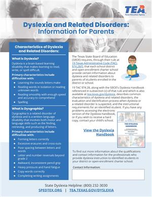Dyslexia Information for Parents