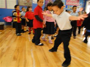 Students dancing. 