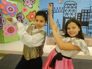 Students dancing. 