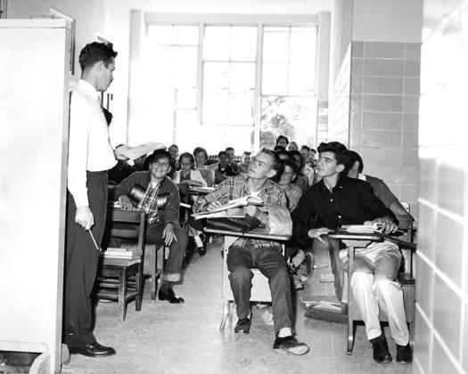 Students learning in the hall 