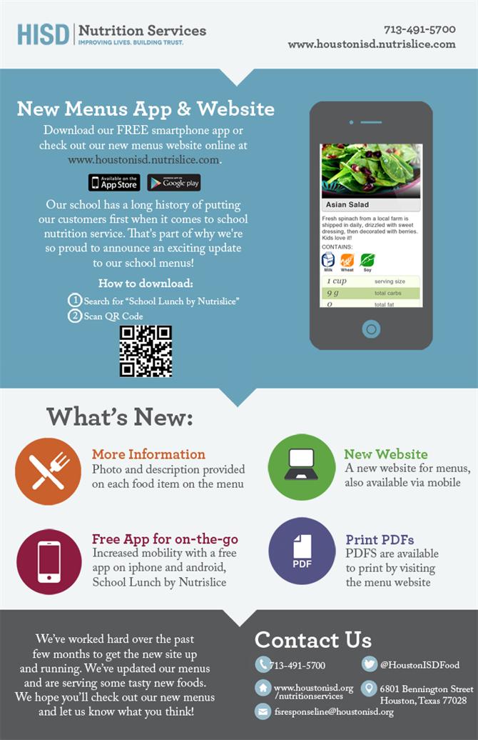 New Menus App & Website 