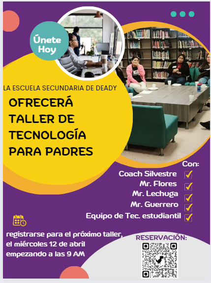 Flyer for Parents Technology Workshop