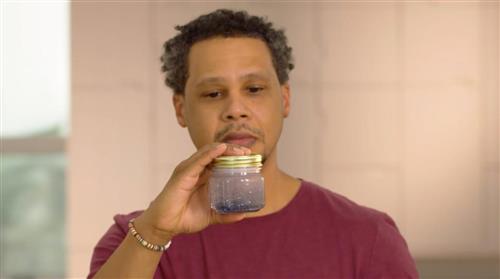 man with jar