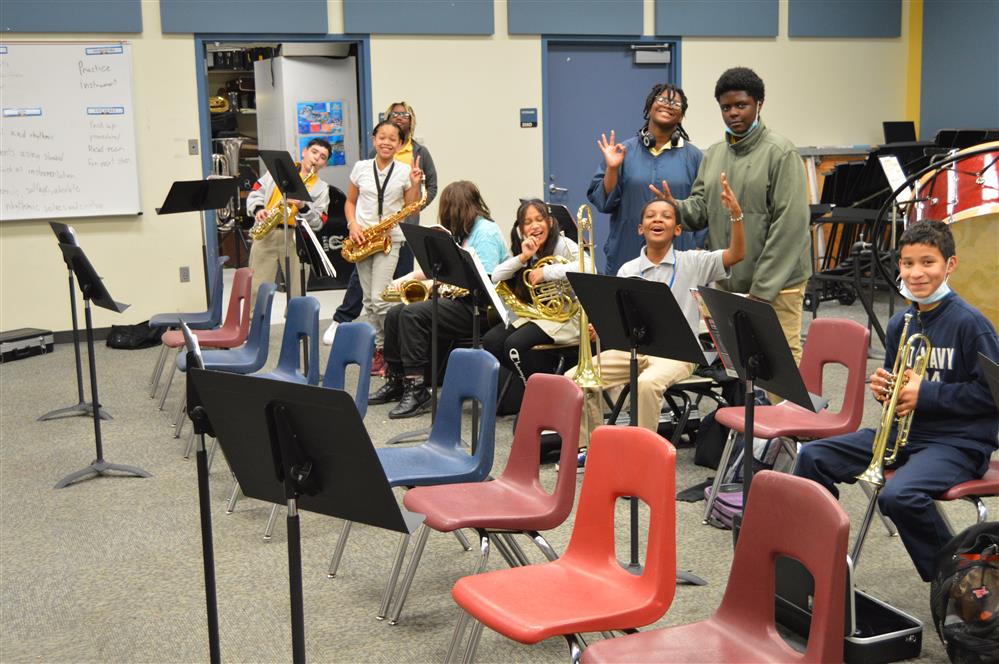 Mr. White's band class. 