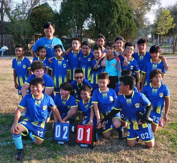 Our 22-23 Petersen Soccer Team, celebrating their 3rd win of the year. 2-1 vs. James Butler Bonham Elementary.