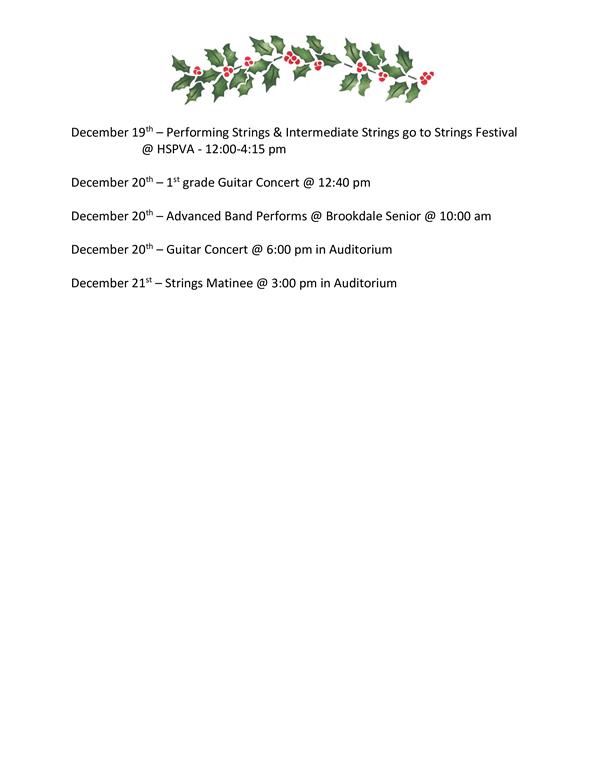 Holiday Concert List 2
