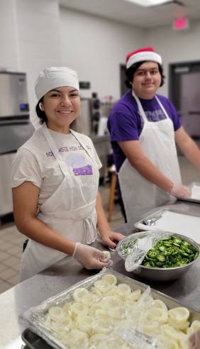 Working hard in the Culinary Kitchen!